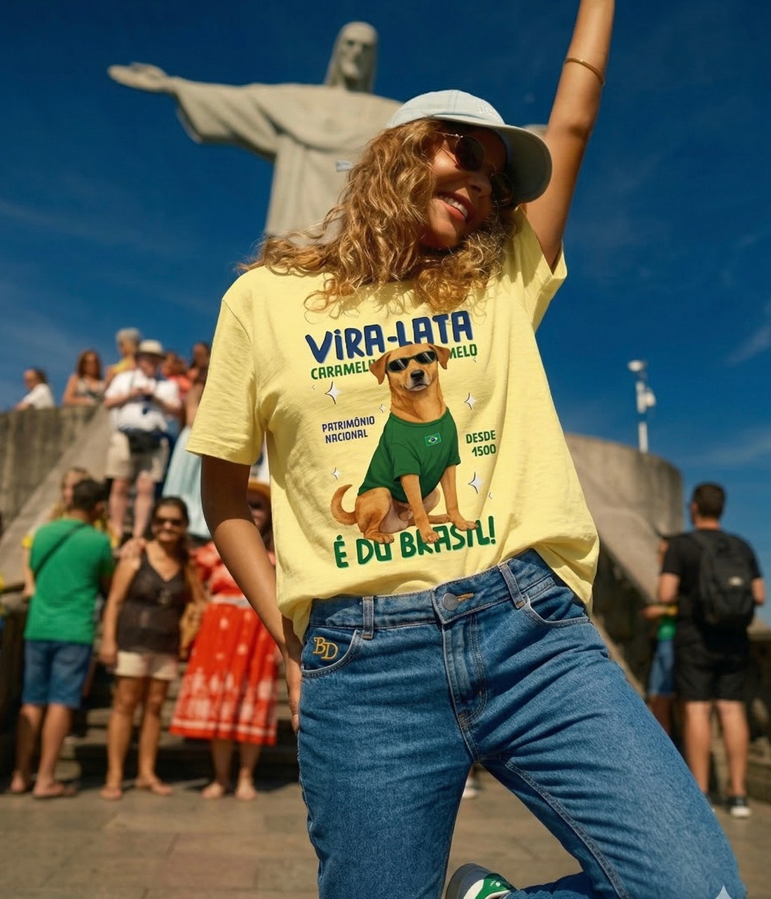 T-SHIRT OVERSIZED ESTONADA É DO BRASIL - AMARELA