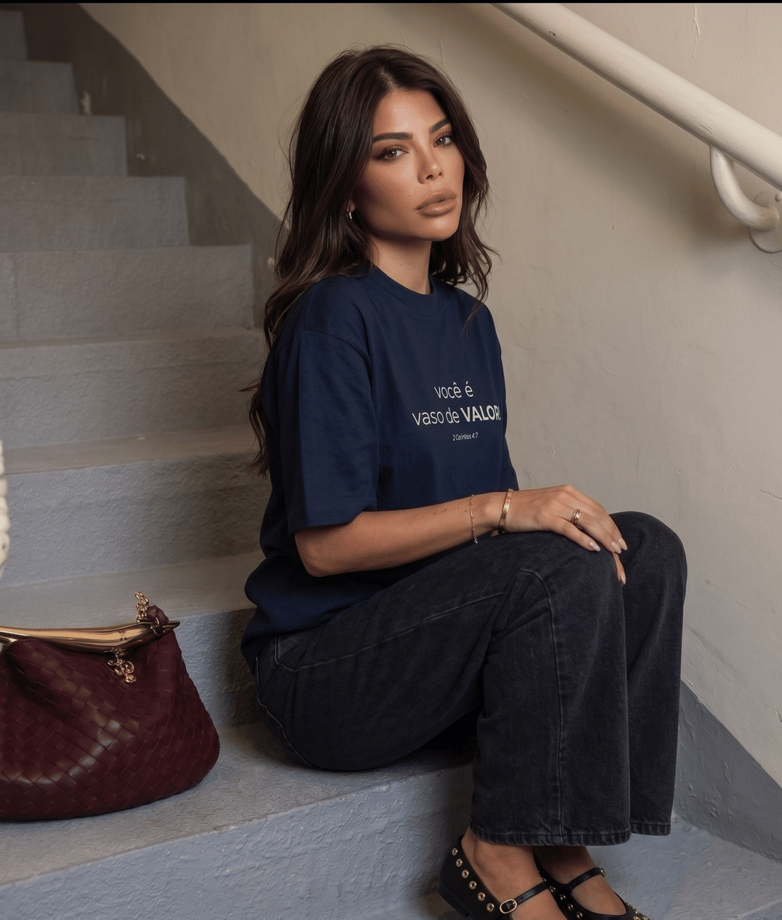 T-SHIRT VASO DE VALOR - MARINHO T-SHIRT VASO DE VALOR - MARINHO