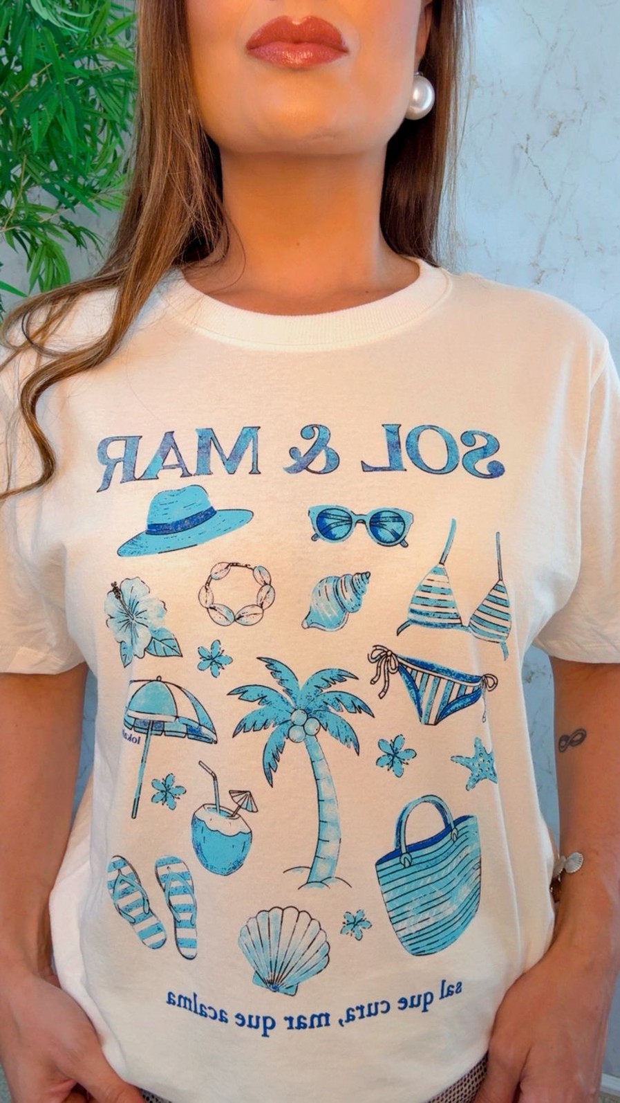 T-SHIRT SOL E MAR - OFF WHITE