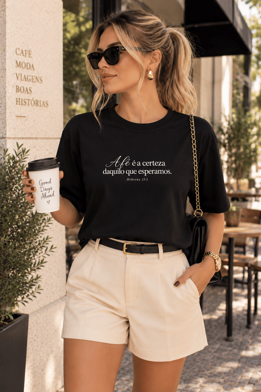 T-SHIRT HEBREUS 11:1 - PRETO T-SHIRT HEBREUS 11:1 - PRETO