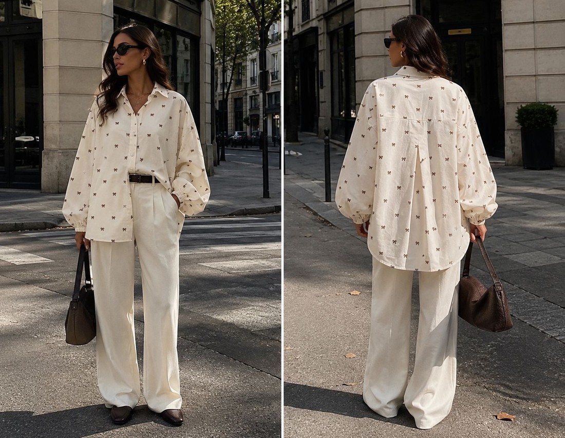 CAMISA OVERSIZED LAÇO - BAUNILHA