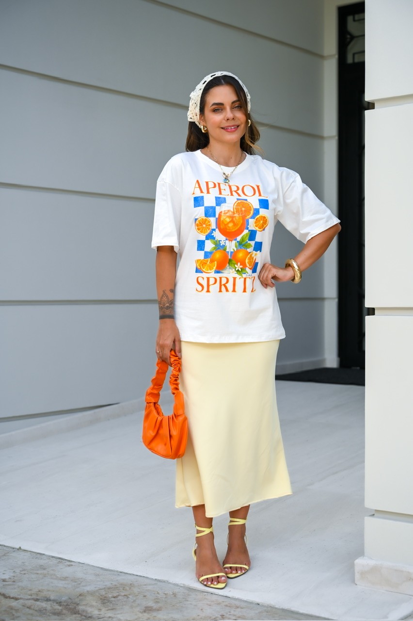 T-SHIRT OVERSIZED APEROL SPRITZ - OFF WHITE