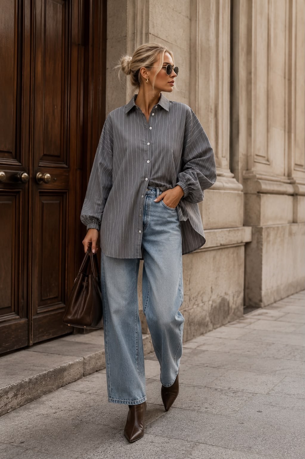 CAMISA OVERSIZED RISCA DE GIZ - MARINHO CAMISA OVERSIZED RISCA DE GIZ - MARINHO