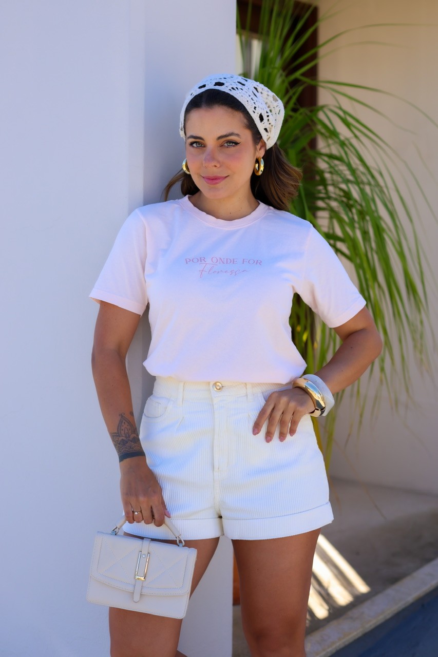 T-SHIRT ESTONADA FLORESÇA - SALMÃO