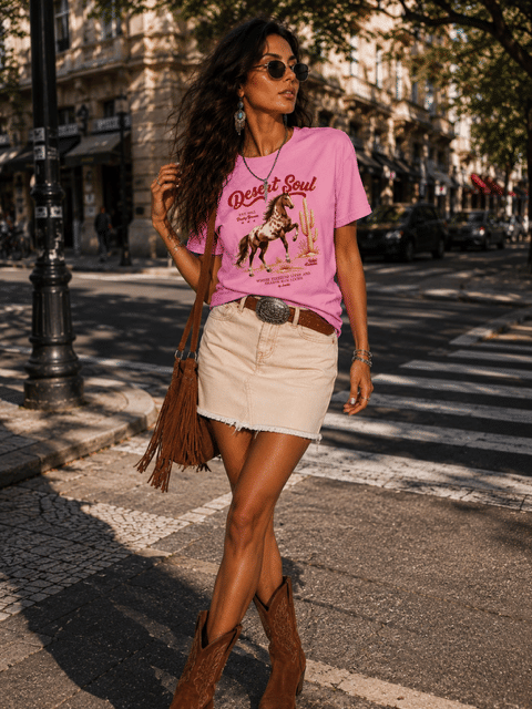 T-SHIRT OVERSIZED ESTONADA DESERT SOUL - ROSA MAUVE