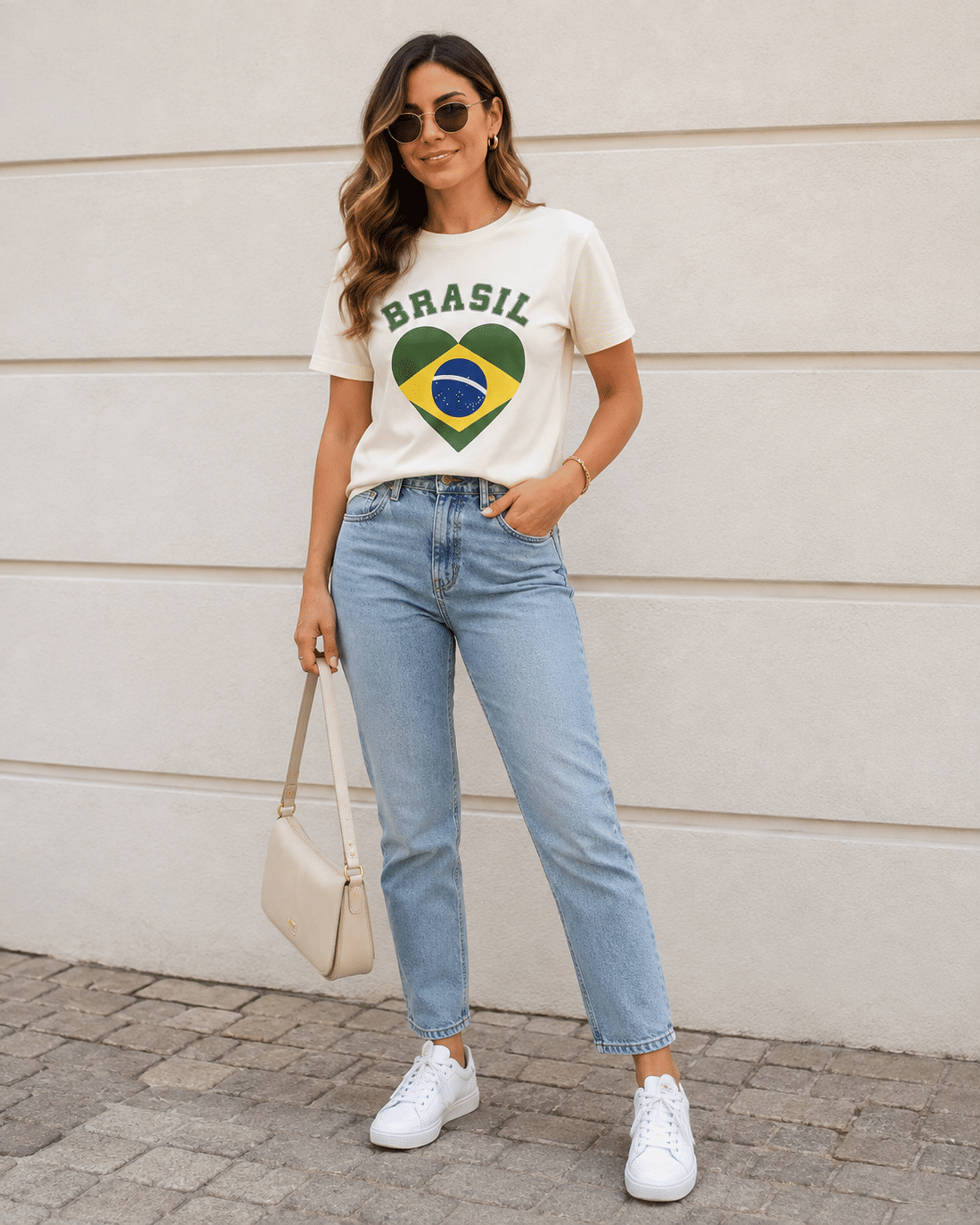 T-SHIRT CORAÇÃO BRASIL - OFF WHITE T-SHIRT CORAÇÃO BRASIL - OFF WHITE