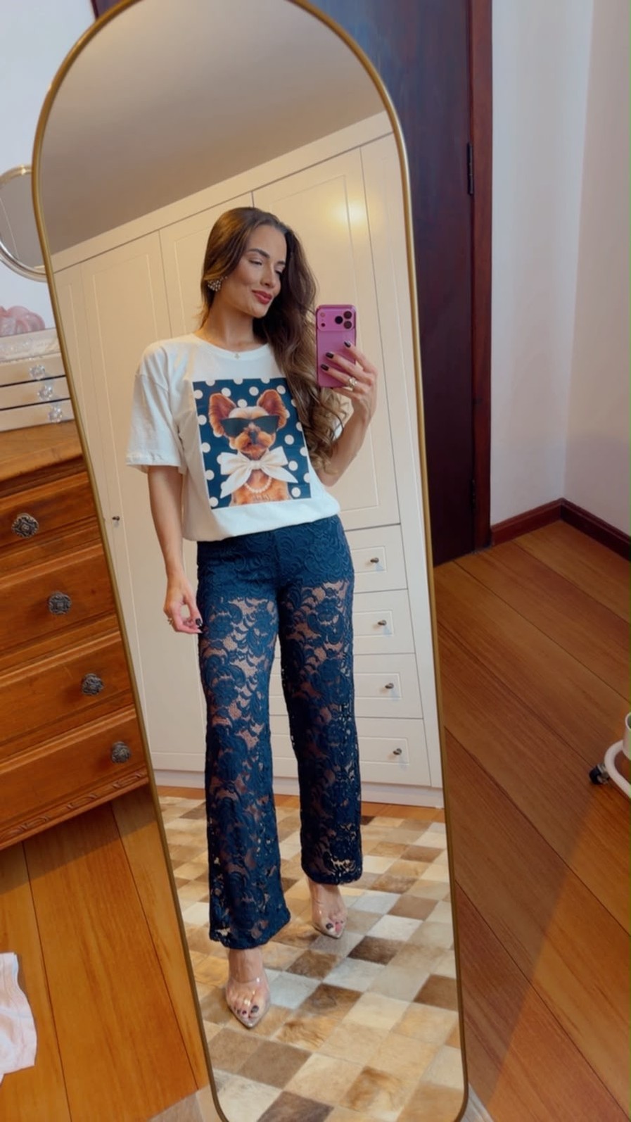 CALÇA PANTALONA RENDA FLORENCE - MARINHO