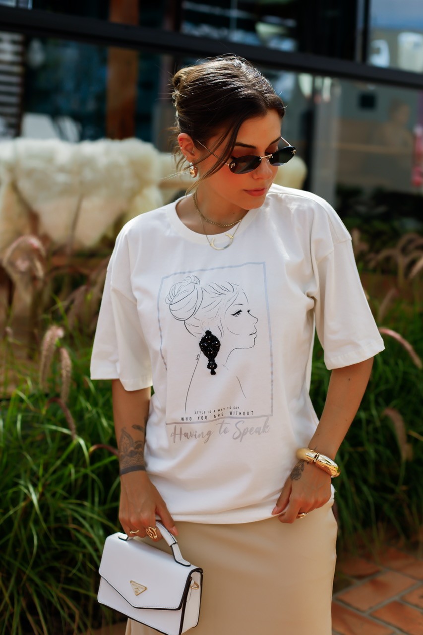 T-SHIRT OVERSIZED HAVING TO SPEAK - OFF WHITE