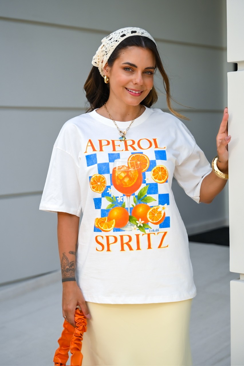 T-SHIRT OVERSIZED APEROL SPRITZ - OFF WHITE