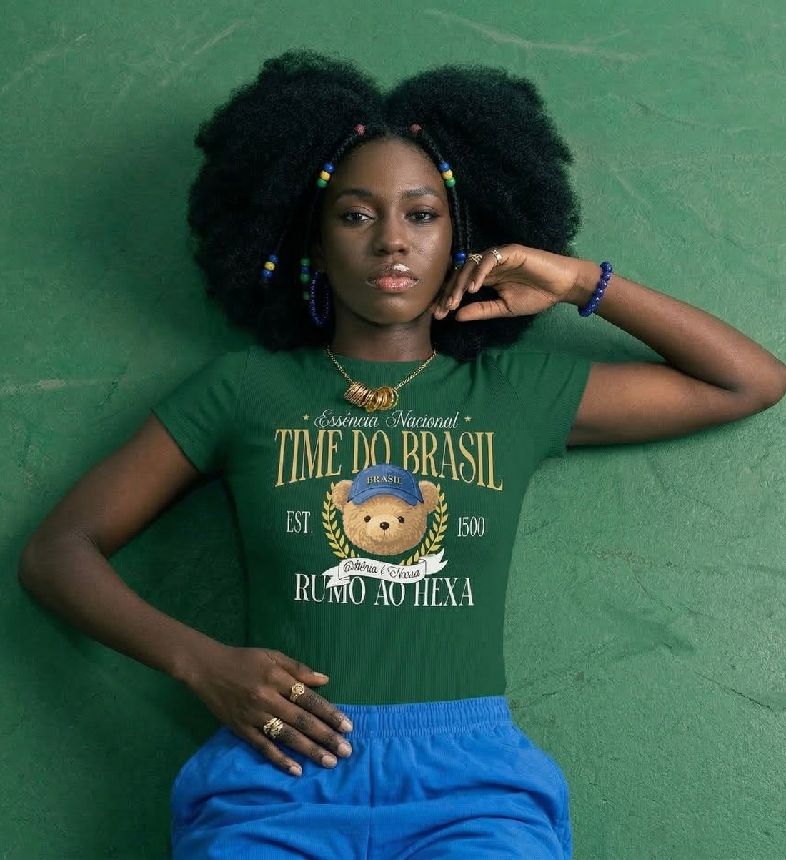 T-SHIRT OVERSIZED ESTONADA TIME DO BRASIL - VERDE