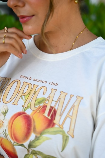 T-SHIRT  OVERSIZED PEACH - OFF WHITE