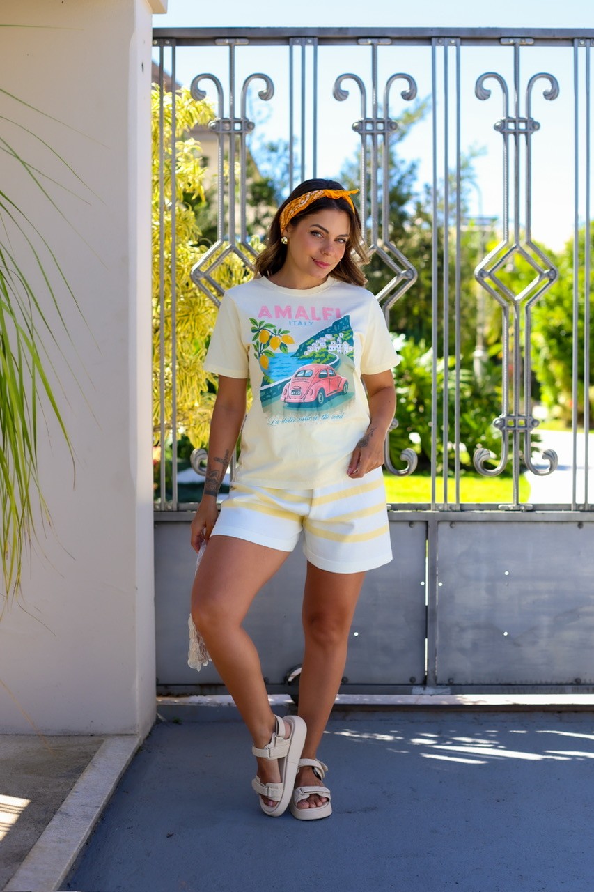 T-SHIRT ESTONADA AMALFI - AMARELO T-SHIRT ESTONADA AMALFI - AMARELO