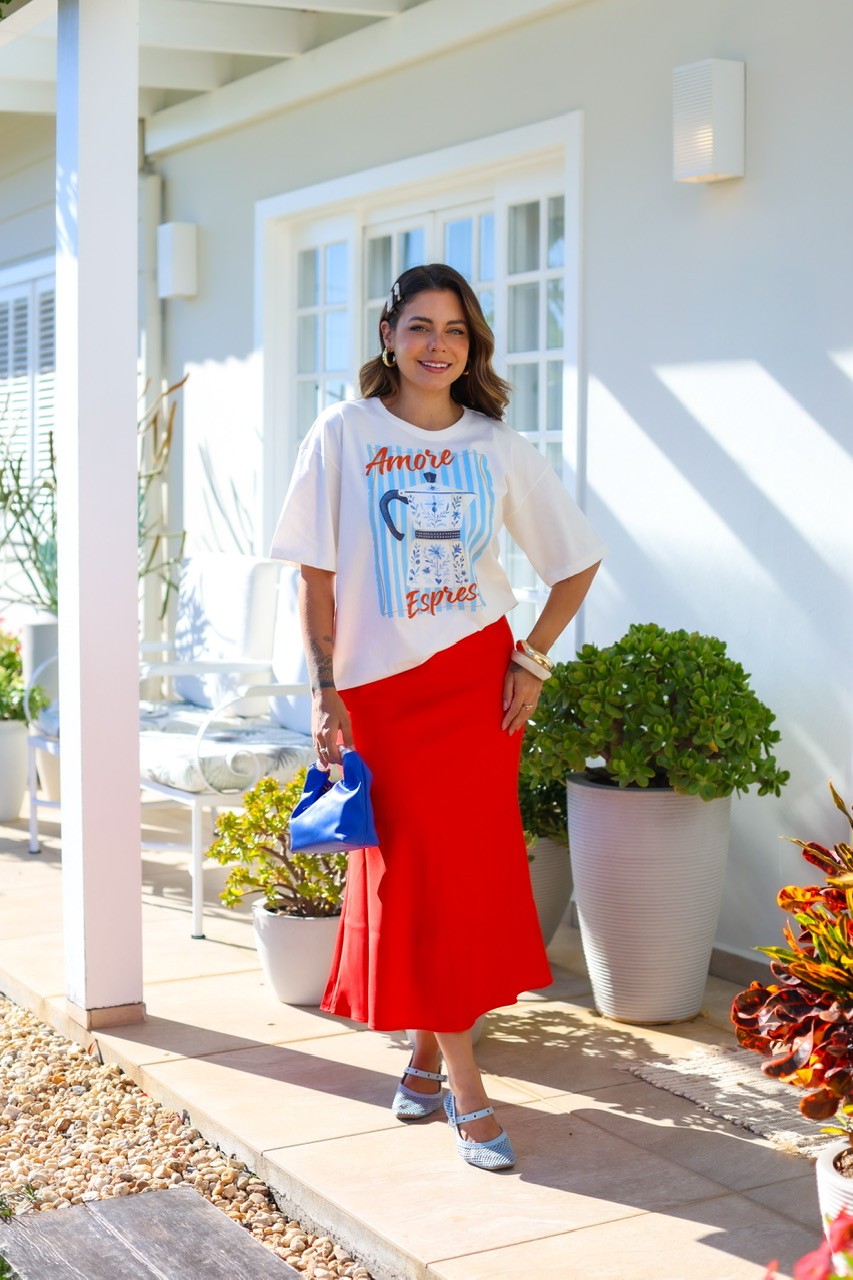 T-SHIRT OVERSIZED AMORE ESPRESSO - OFF WHITE