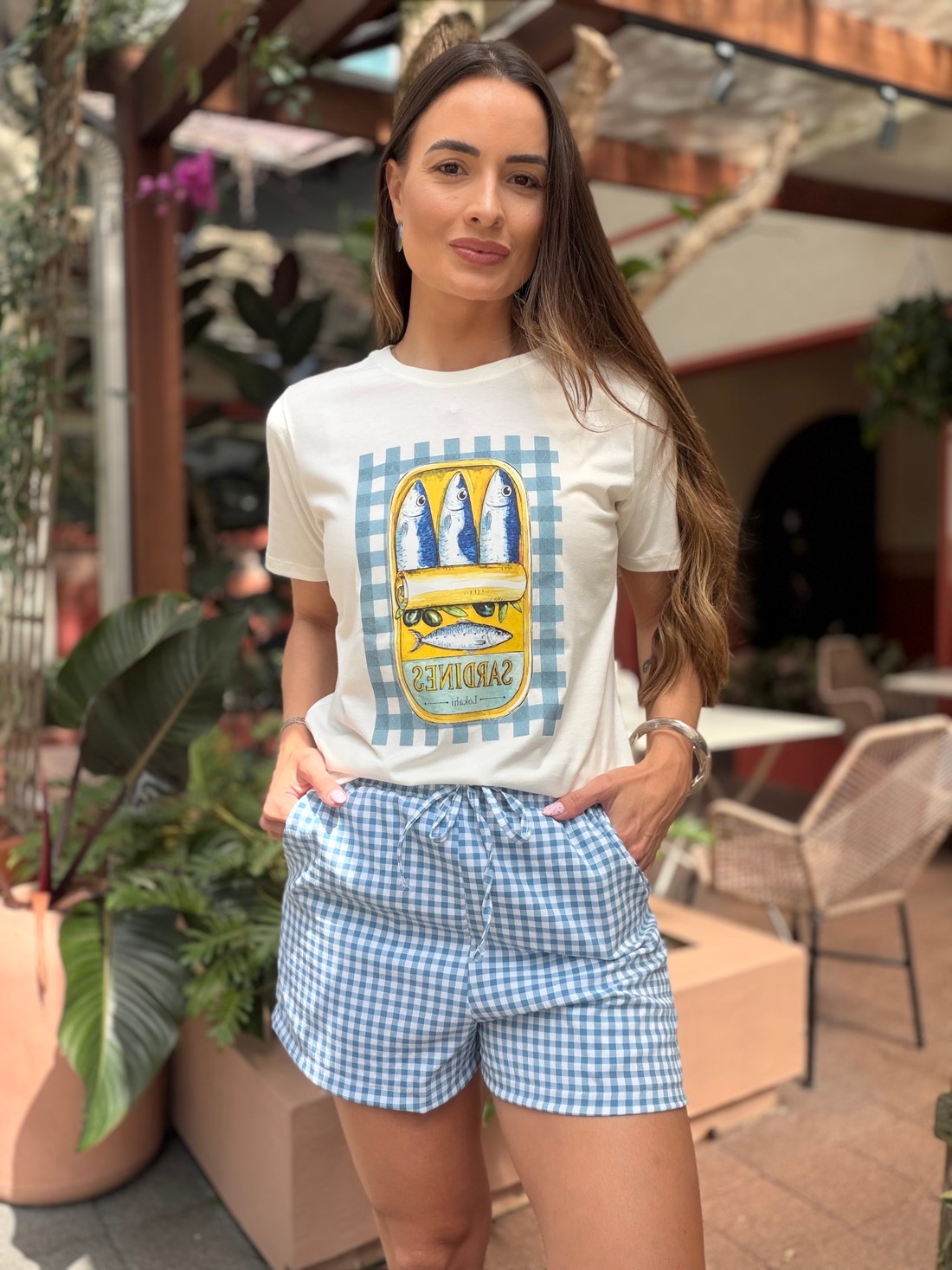 SHORTS VICHY - AZUL SHORTS VICHY - AZUL