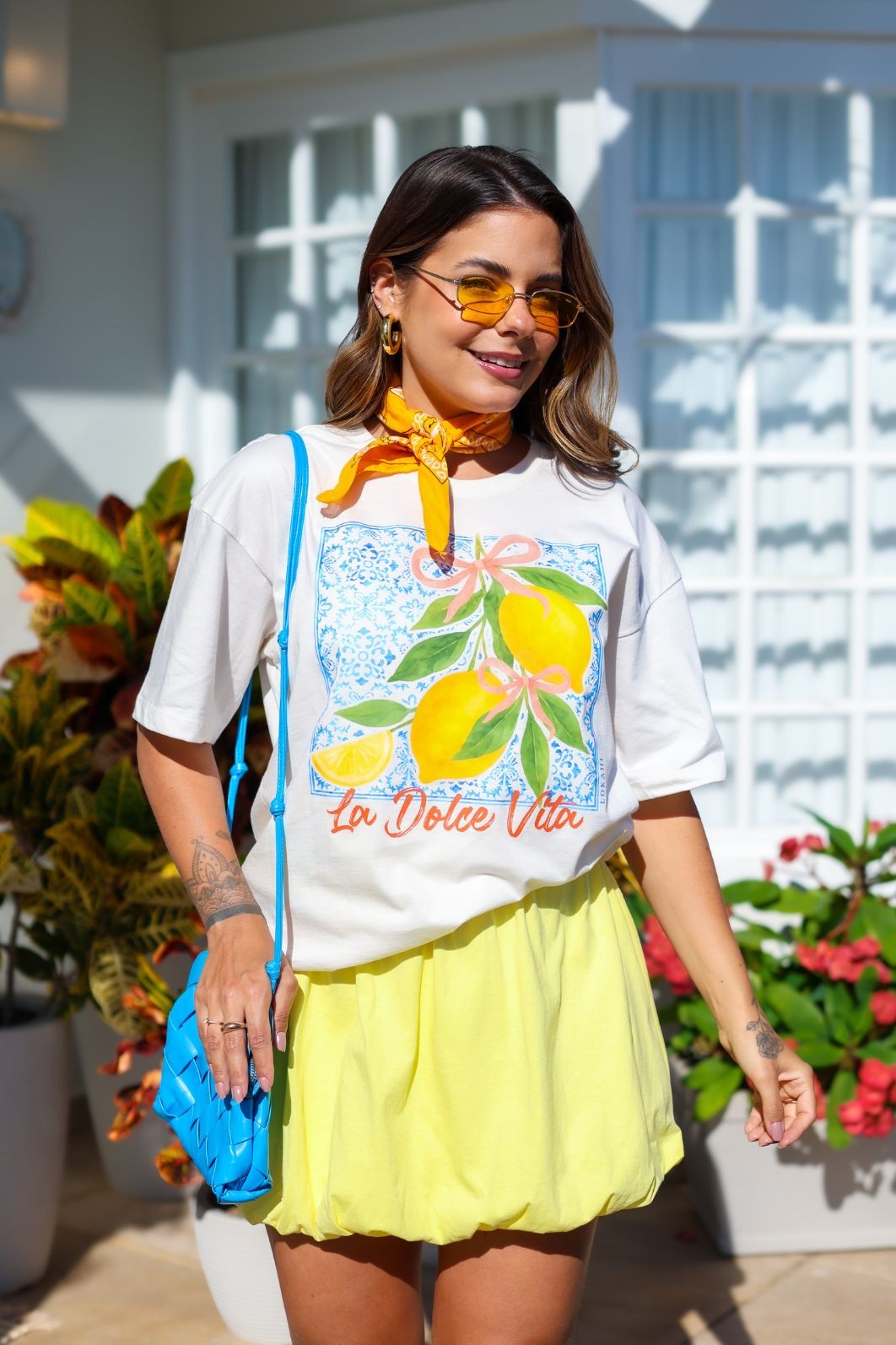 T-SHIRT OVERSIZED LEMON CHARM - OFF WHITE