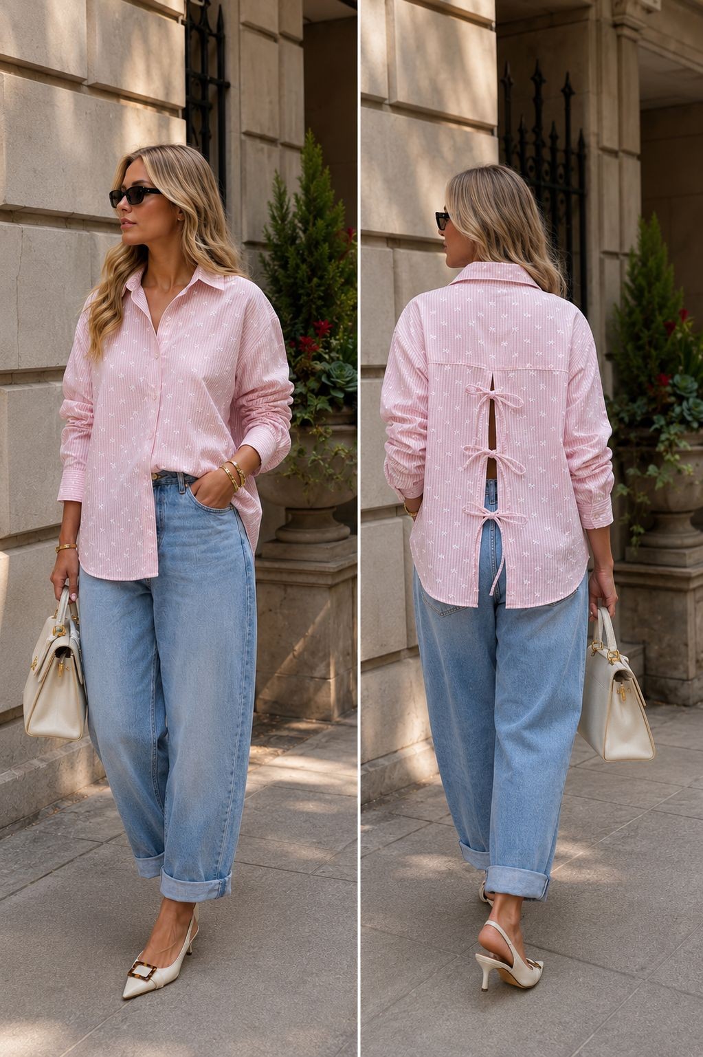 CAMISA OVERSIZED LAÇO - LEBLON ROSA BEBÊ CAMISA OVERSIZED LAÇO - LEBLON ROSA BEBÊ