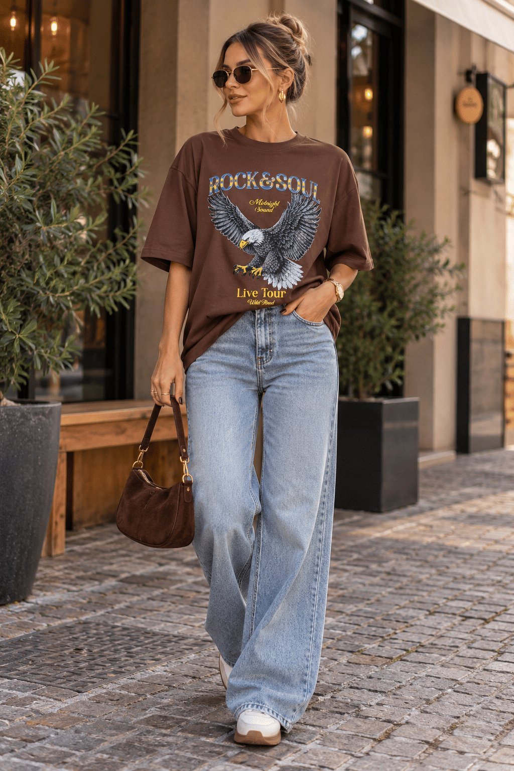 T-SHIRT OVERSIZED ROCK & SOUL - CHOCOLATE AMARGO T-SHIRT OVERSIZED ROCK & SOUL - CHOCOLATE AMARGO
