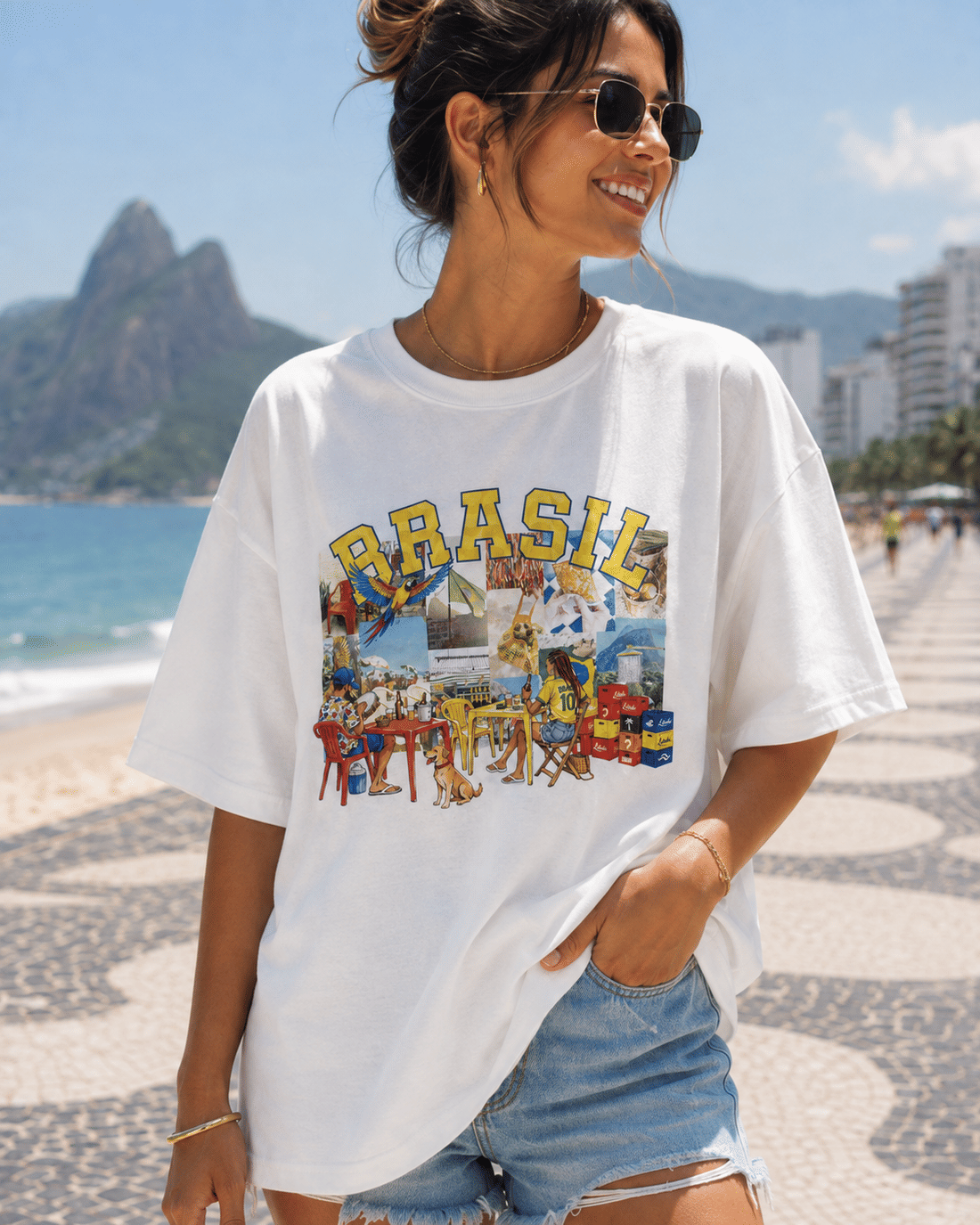 T-SHIRT OVERSIZED BRASILCORE - OFF WHITE T-SHIRT OVERSIZED BRASILCORE - OFF WHITE