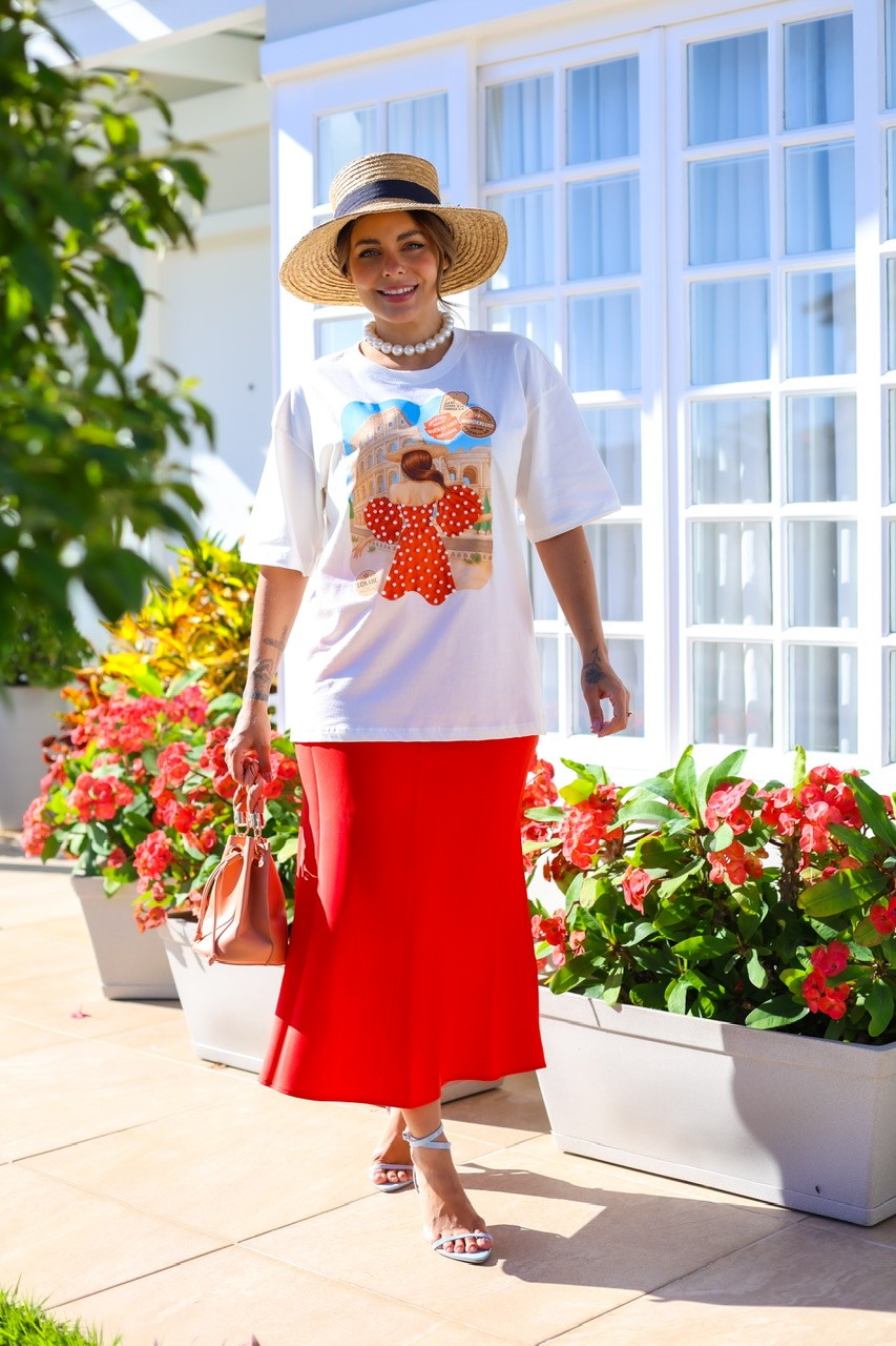 T-SHIRT OVERSIZED LOVE IN ROME - OFF WHITE T-SHIRT OVERSIZED LOVE IN ROME - OFF WHITE