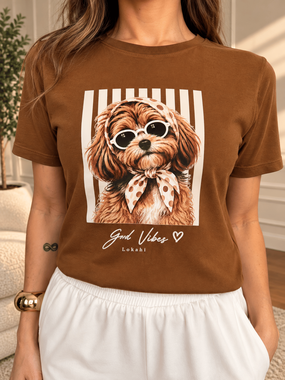 T-SHIRT ESTONADA GOOD VIBES - MARROM T-SHIRT ESTONADA GOOD VIBES - MARROM