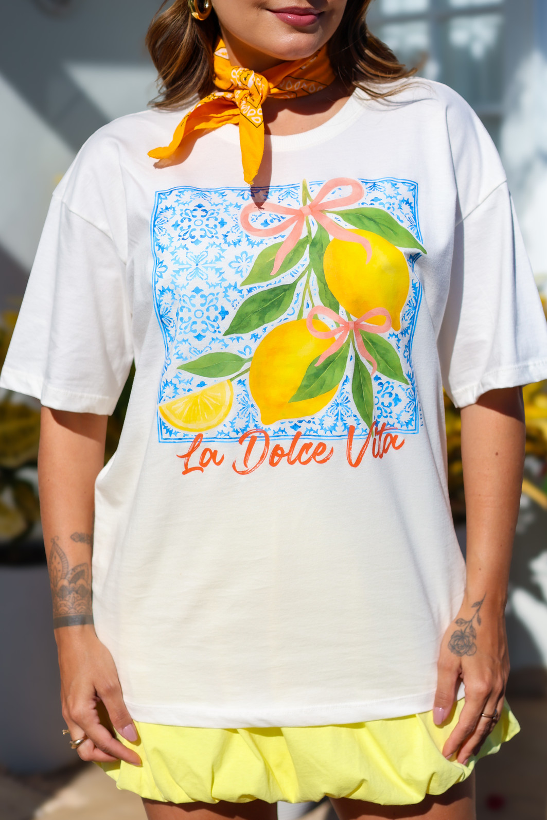 T-SHIRT OVERSIZED LEMON CHARM - OFF WHITE