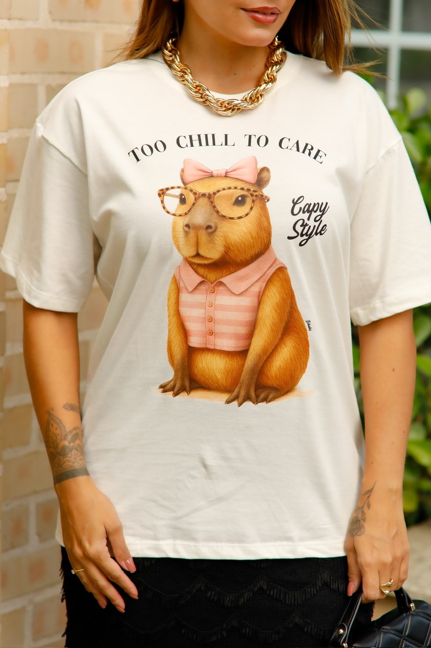 T-SHIRT OVERSIZED CAPY STYLE - OFF WHITE T-SHIRT OVERSIZED CAPY STYLE - OFF WHITE