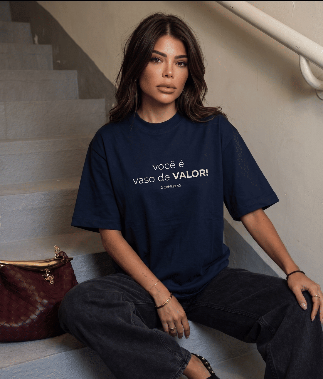 T-SHIRT VASO DE VALOR - MARINHO T-SHIRT VASO DE VALOR - MARINHO