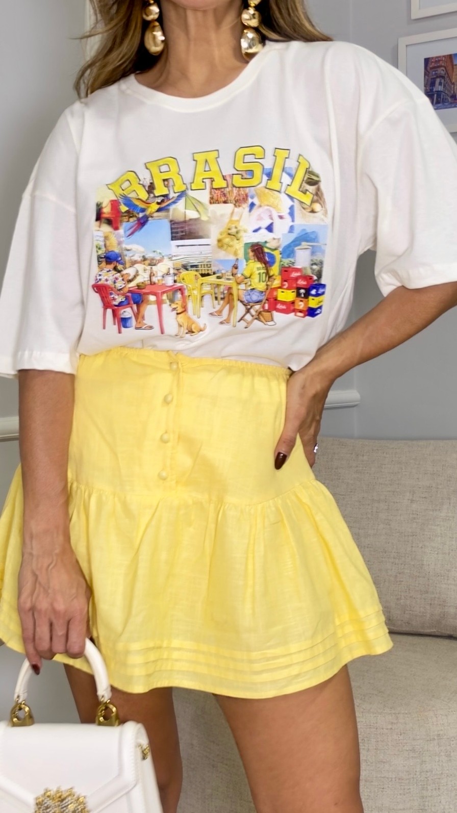 T-SHIRT OVERSIZED BRASILCORE - OFF WHITE T-SHIRT OVERSIZED BRASILCORE - OFF WHITE