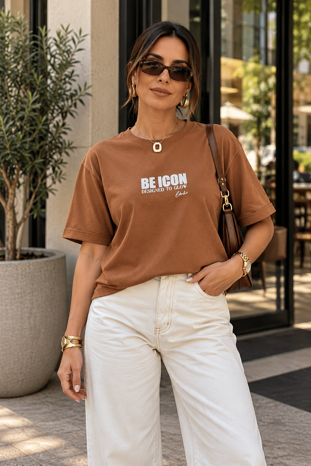 T-SHIRT ESTONADA BE ICON - CHOCOLATE T-SHIRT ESTONADA BE ICON - CHOCOLATE
