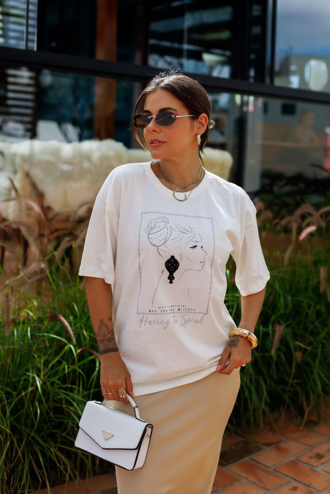 T-SHIRT OVERSIZED HAVING TO SPEAK - OFF WHITE