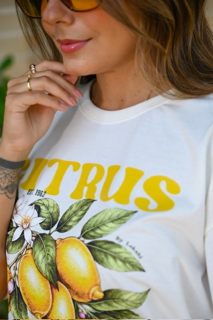 T-SHIRT OVERSIZED CITRUS - OFF WHITE