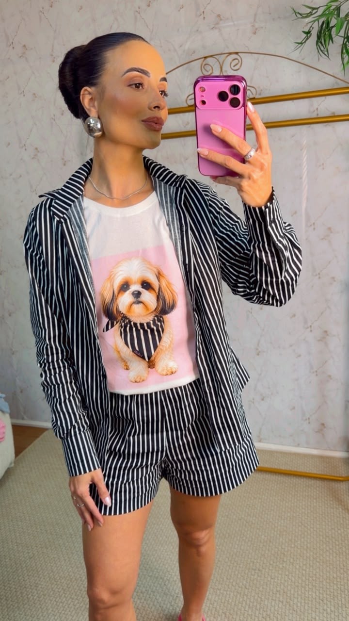 T-SHIRT PUPPY STRIPES - OFF WHITE T-SHIRT PUPPY STRIPES - OFF WHITE