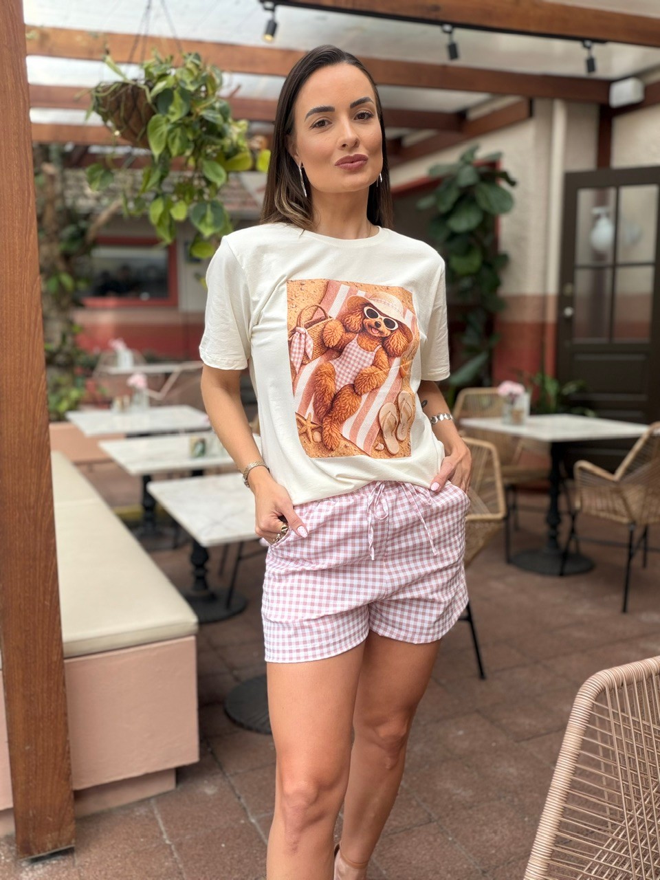 SHORTS VICHY - ROSE