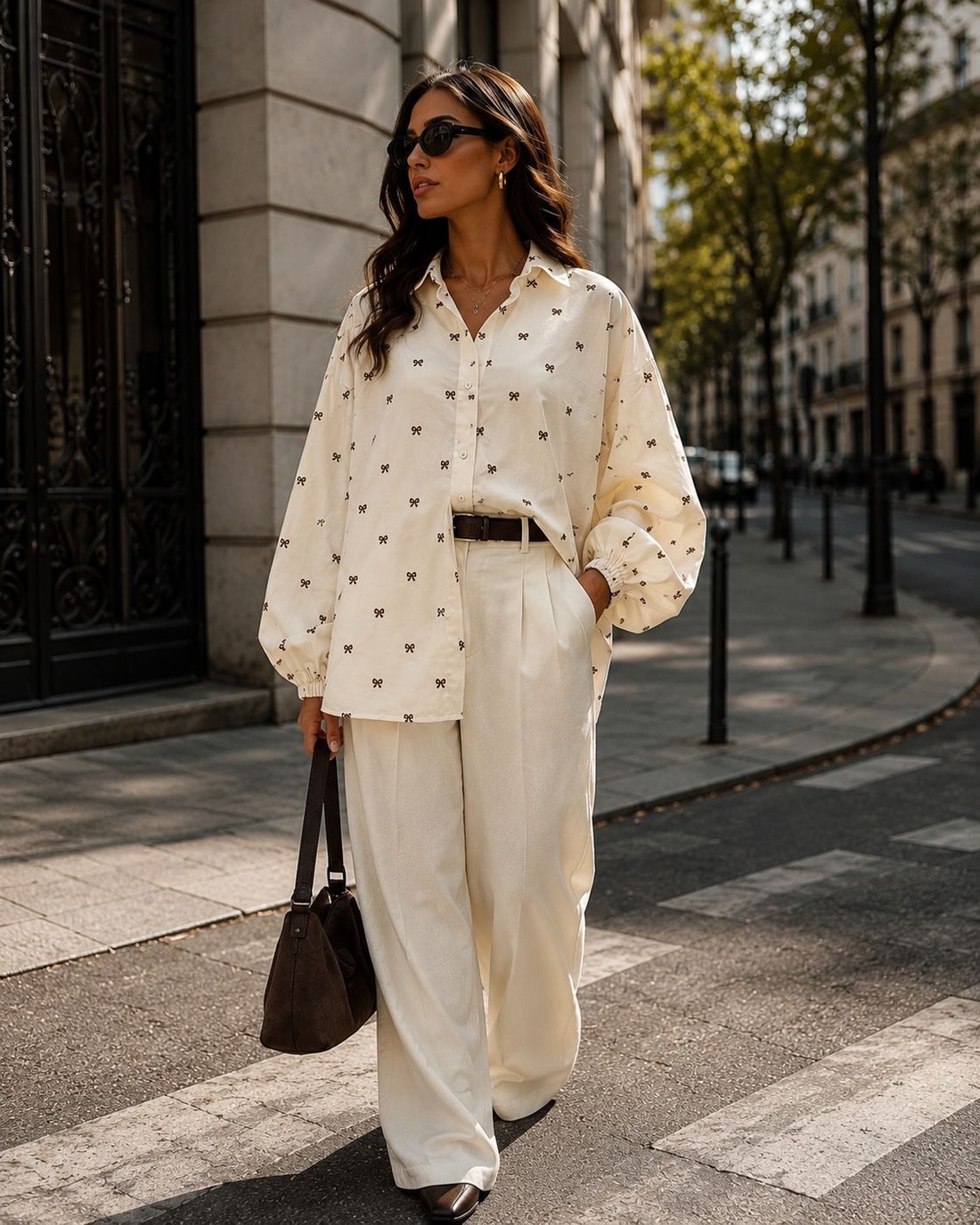 CAMISA OVERSIZED LAÇO - BAUNILHA