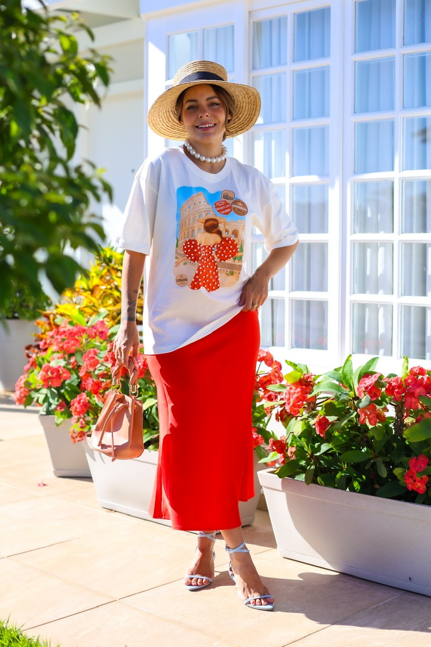 T-SHIRT OVERSIZED LOVE IN ROME - OFF WHITE T-SHIRT OVERSIZED LOVE IN ROME - OFF WHITE