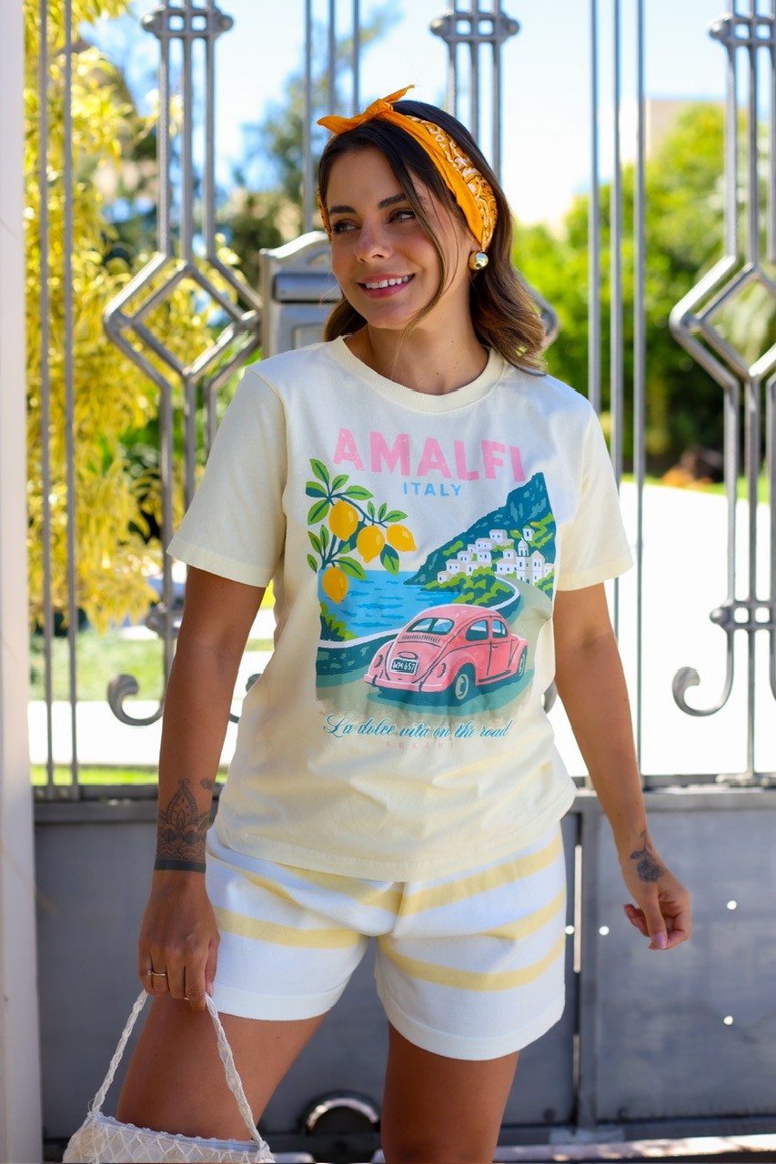 T-SHIRT ESTONADA AMALFI - AMARELO T-SHIRT ESTONADA AMALFI - AMARELO