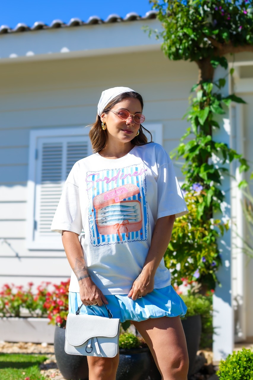 T-SHIRT OVERSIZED SARDINES - OFF WHITE