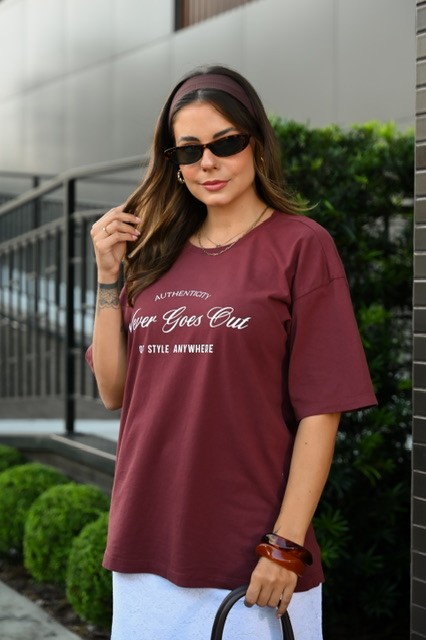 T-SHIRT ESTONADA OVERSIZED AUTHENTICITY - MERLOT T-SHIRT ESTONADA OVERSIZED AUTHENTICITY - MERLOT