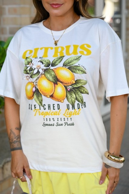 T-SHIRT OVERSIZED CITRUS - OFF WHITE