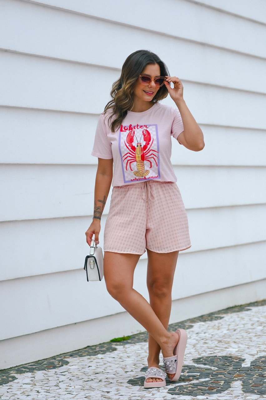 T-SHIRT ESTONADA LOBSTER - ROSA CANDY T-SHIRT ESTONADA LOBSTER - ROSA CANDY