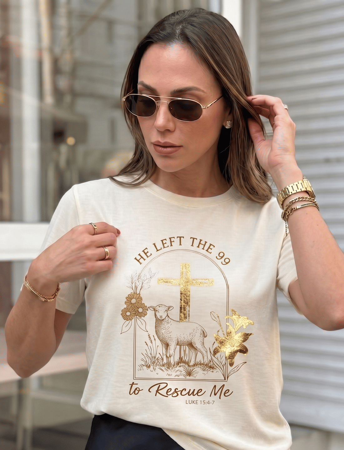 T-SHIRT O BOM PASTOR - MARFIM