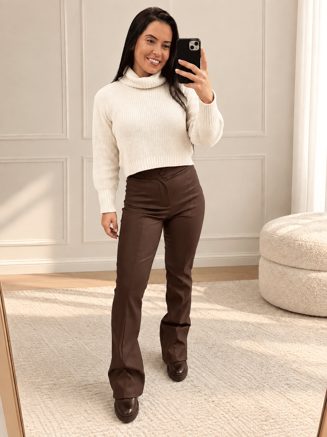 CALCA FLARE COLORADO OLIVIA - MARROM