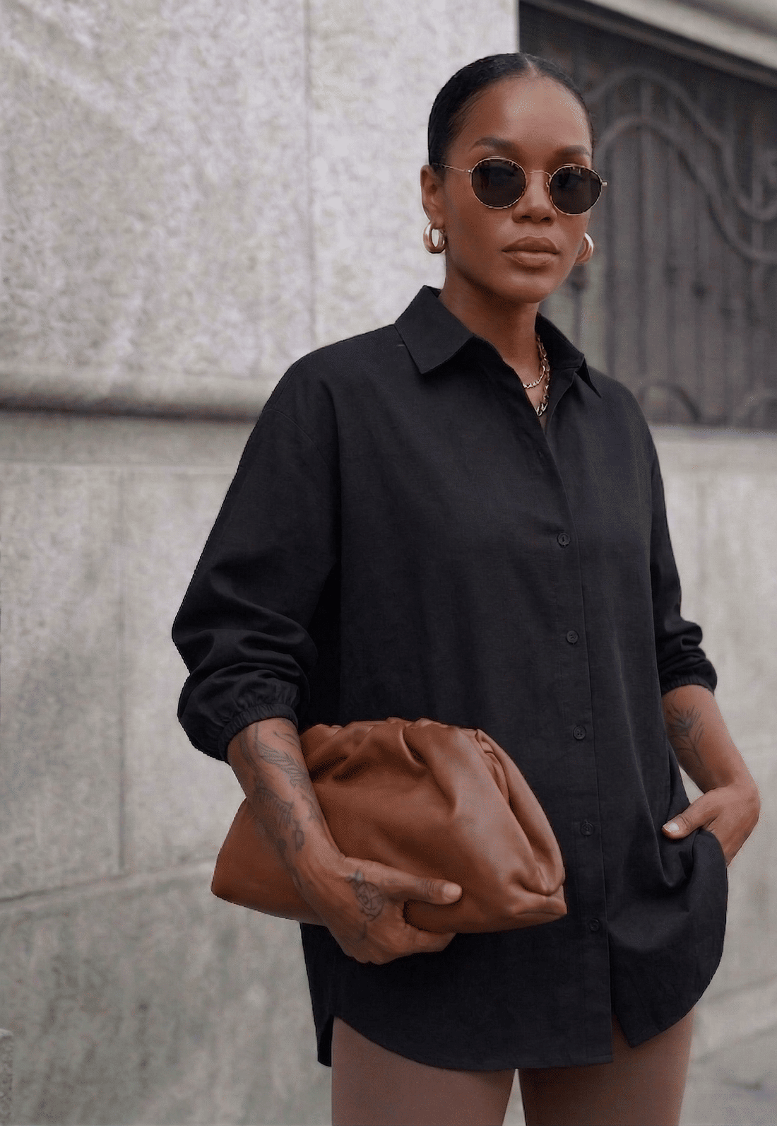 CAMISA OVERSIZED TAMANHO ÚNICO - PRETA