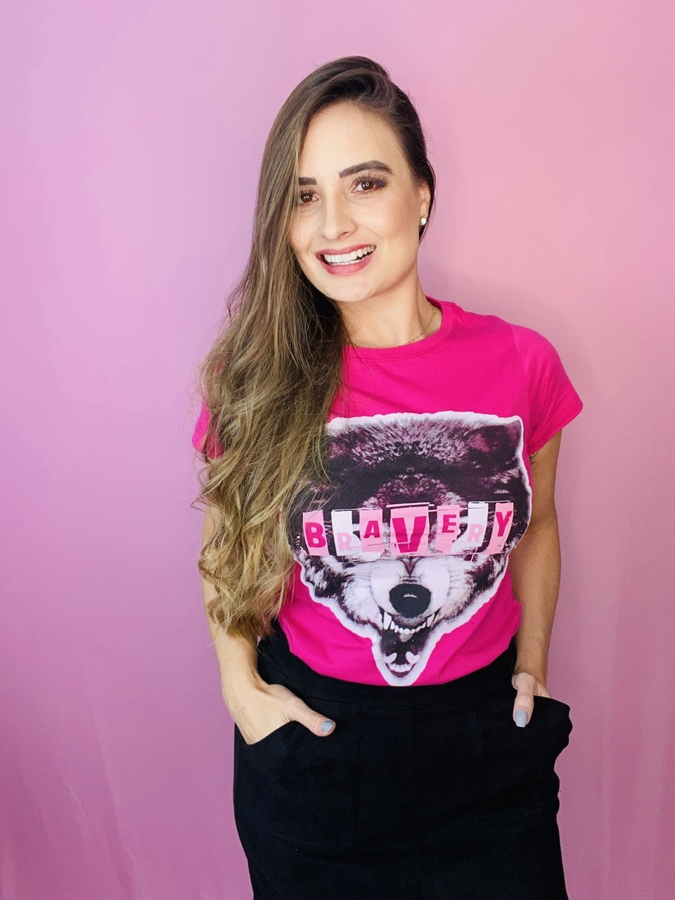 T-SHIRT BRAVERY - PINK T-SHIRT BRAVERY - PINK