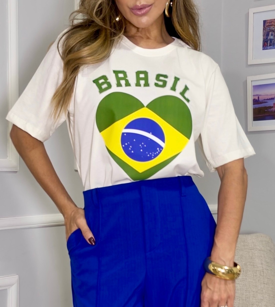 T-SHIRT CORAÇÃO BRASIL - OFF WHITE T-SHIRT CORAÇÃO BRASIL - OFF WHITE