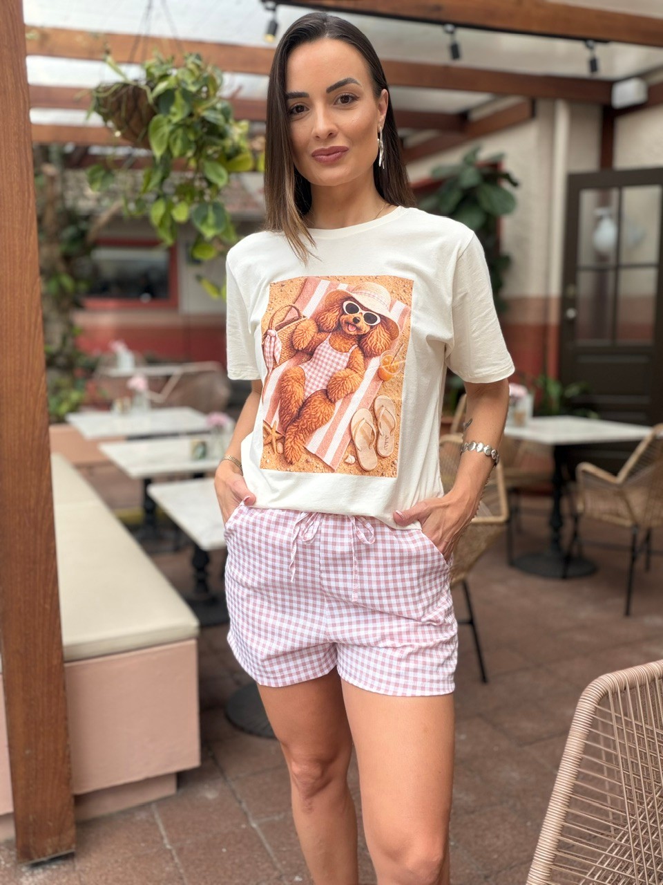 SHORTS VICHY - ROSE