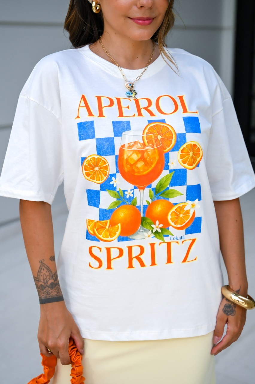 T-SHIRT OVERSIZED APEROL SPRITZ - OFF WHITE