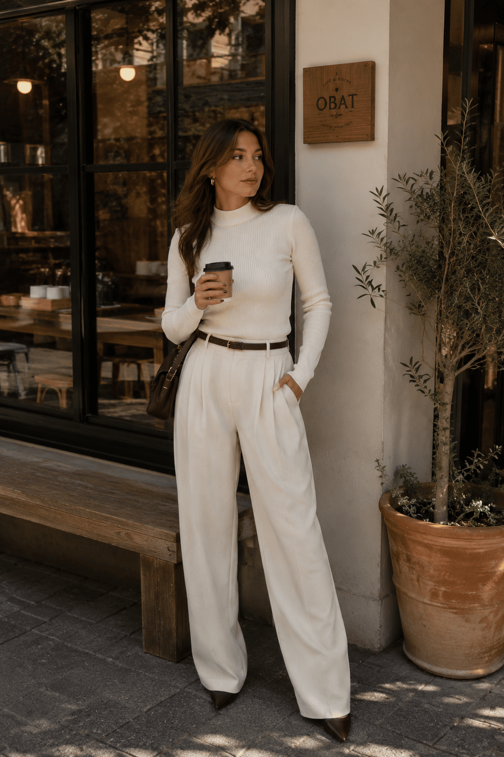 BLUSA CANELADA ML - OFF WHITE
