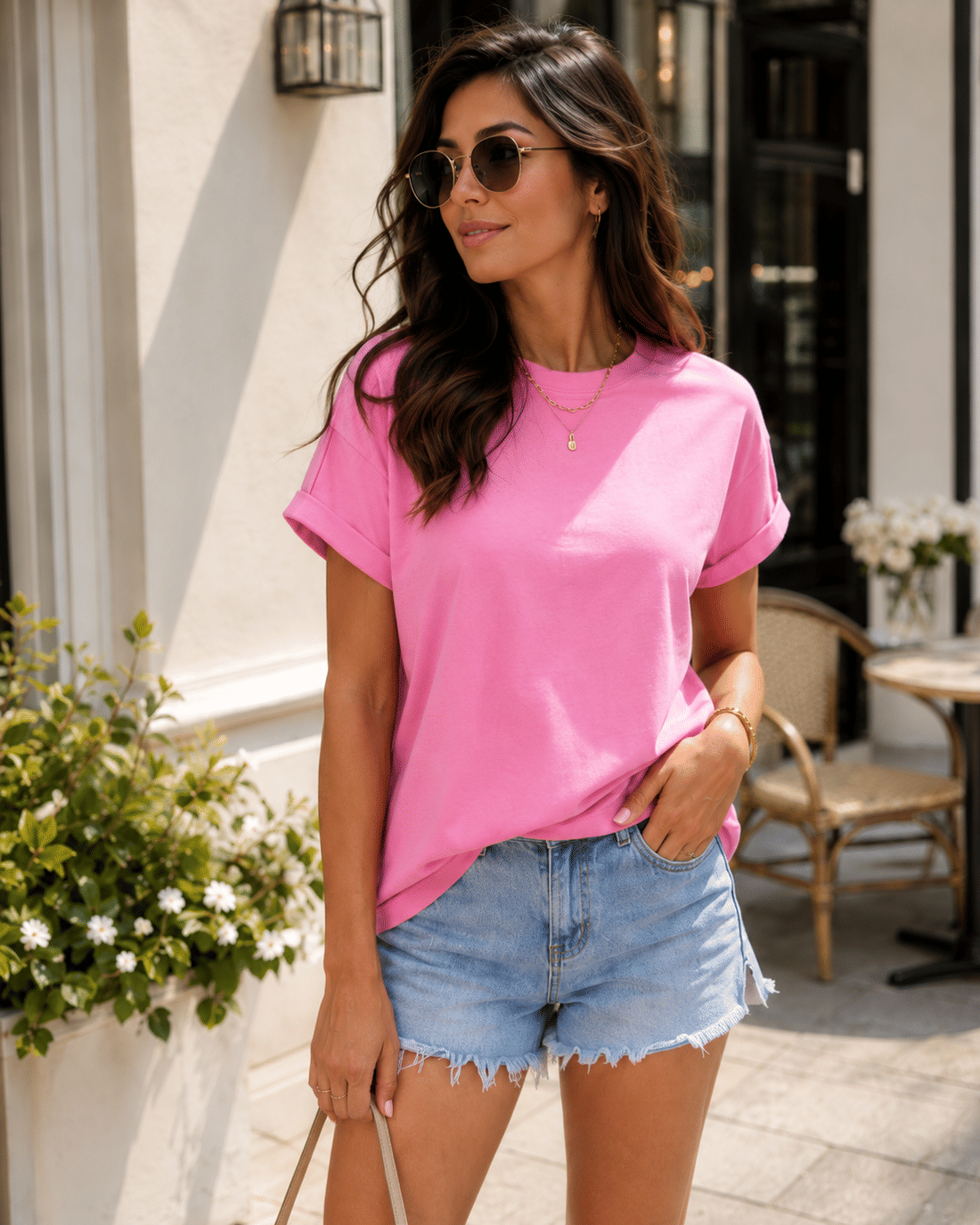 T-SHIRT ESTONADA LISA - ROSA NEON T-SHIRT ESTONADA LISA - ROSA NEON