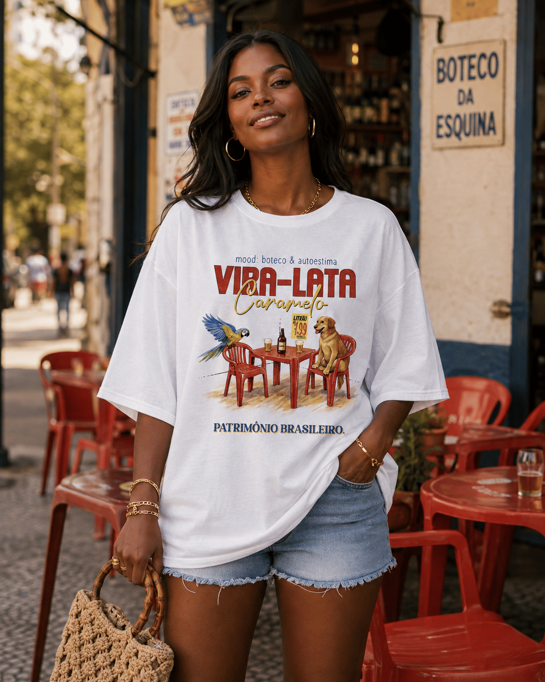 T-SHIRT OVERSIZED MOOD BOTECO - OFF-WHITE T-SHIRT OVERSIZED MOOD BOTECO - OFF-WHITE